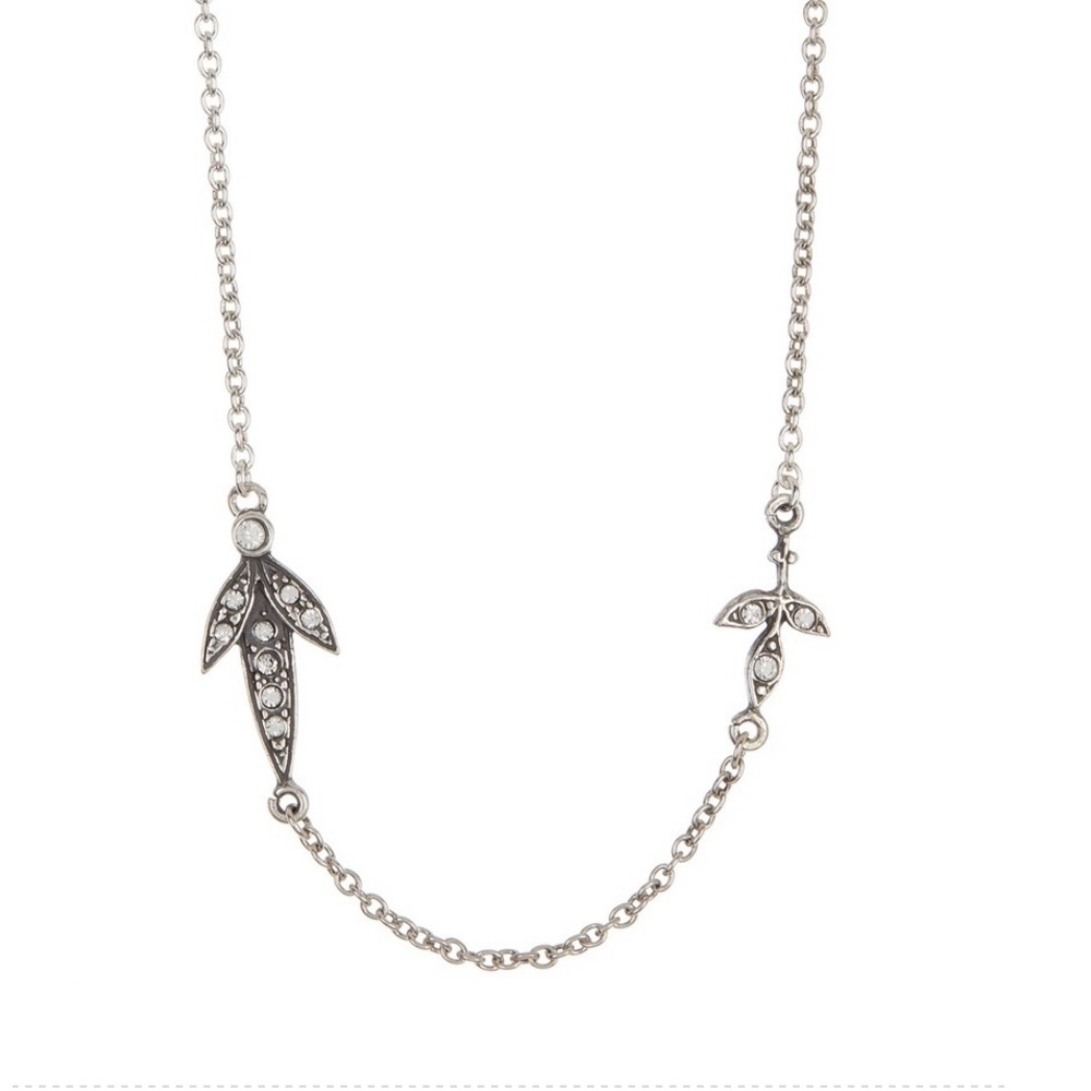 Argento Vivo Sterling Silver Double Leaf  Necklace